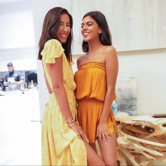 Tiare Hawaii Dresses & Skirts - Tiare Hawaii Yellow Gold Strapless Tassel Dress